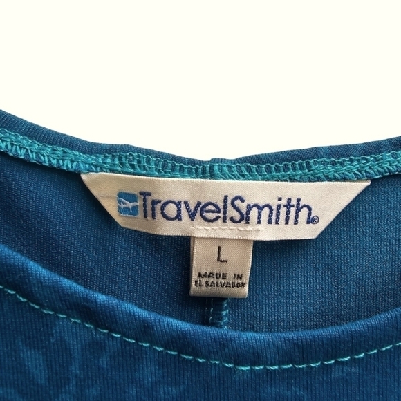 TravelSmith Tank Style Blue Floral Dress, Size Large - Picture 5 of 7